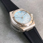 Tandorio 200M Diver 40mm Ice Blue Grid Dial Luminous NH35Automatic Men Watch Sapphire Glass Stainless Steel Bracelet