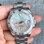 40mm 200M Water Resistence Selfwinding Watch for Men NH35A Movement Mother of Pear Dial Ceramic Insert 316L Band 120click Bezel