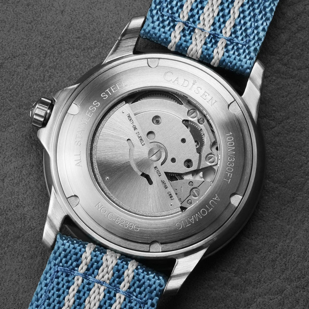 CADISEN Deep Explorer 2025 New Automatic Mechanical Watch Man Canvas Strap Wristwatch MIYOTA  Luxury Luminous Waterproof Watches
