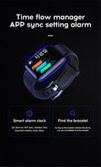 Smart Watch Sport Fitness Bracelet Control Music Message Display Pedometer Bluetooth Connect Smartwatch 116 Alarm Clock Weather