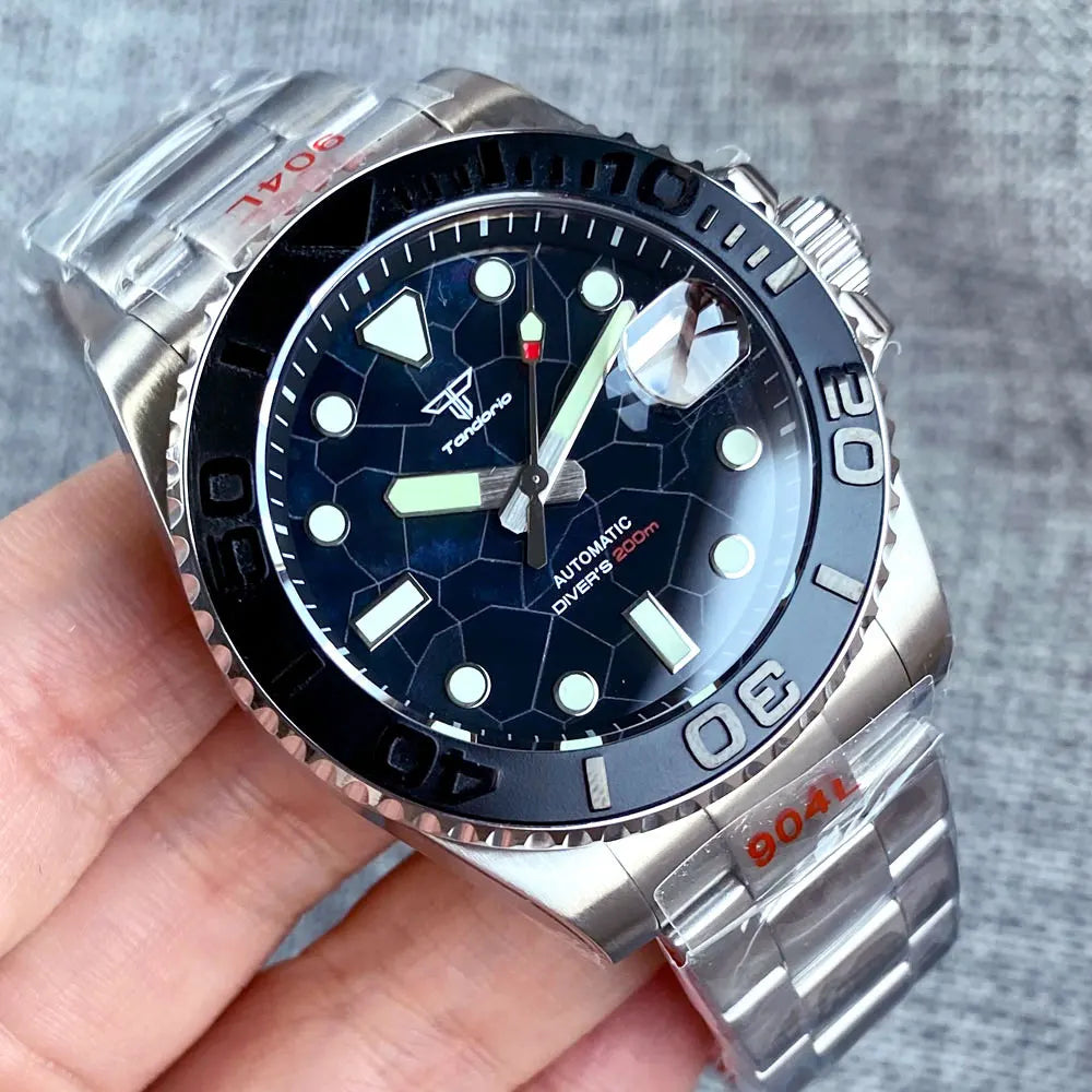 40mm 200M Water Resistence Selfwinding Watch for Men NH35A Movement Mother of Pear Dial Ceramic Insert 316L Band 120click Bezel