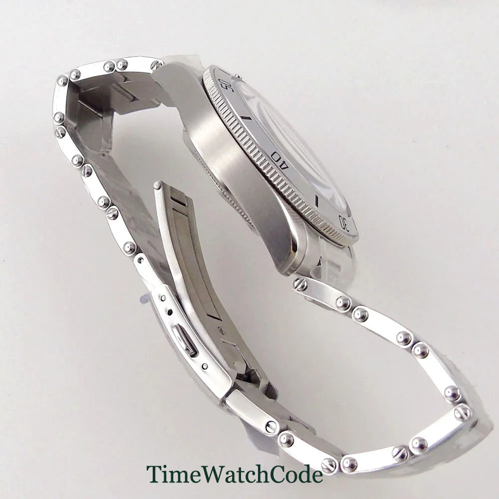 100m Waterproof NH35AA Movement Automatic Men's Watch Mechanical Double Domed Sapphire Rotating Bezel Luminous 316L Bracelet