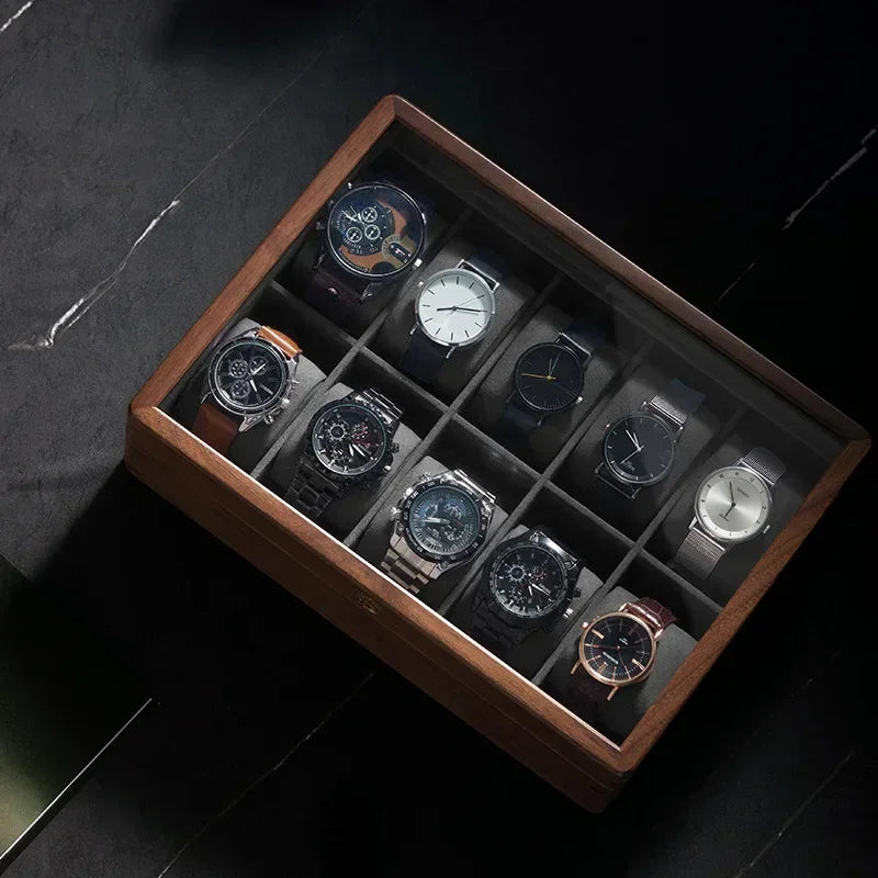 Solid Wood Watch Storage Box Luxury Men Mechanical Wrist Watches Organizer Display Boxes Bracelet Watches Packaging Accessories