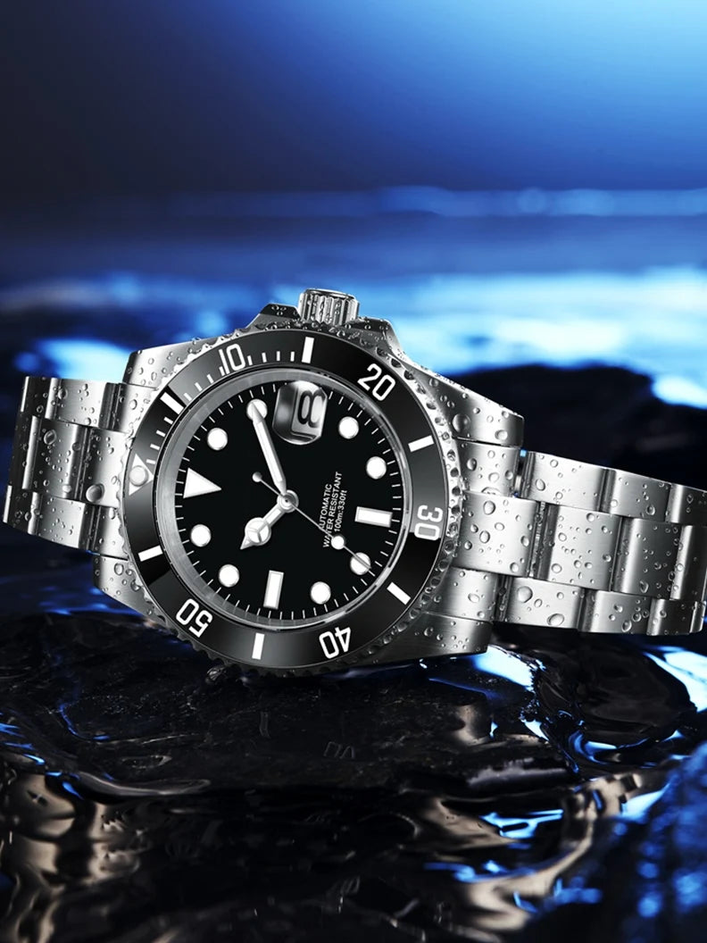 Corgeut Reloj Custom Logo Men's Mechanical Automatic Wristwatch NH35 Movement 40mm Dial 100M Waterproof Sapphire Glass DIY