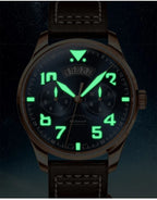 BORMAN BM3851 Mens Automatic Watches Panda 42mm Mechanical Wristwatch Waterproof Luminous Sapphire Miyota 9122 Week Date Month