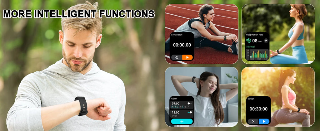 Smart Watch, 1.85" Smartwatch (Answer/Make Call), IP68 Waterproof Fitness Tracker, 100+ Sport Modes, Heart Rate and Sleep Monito