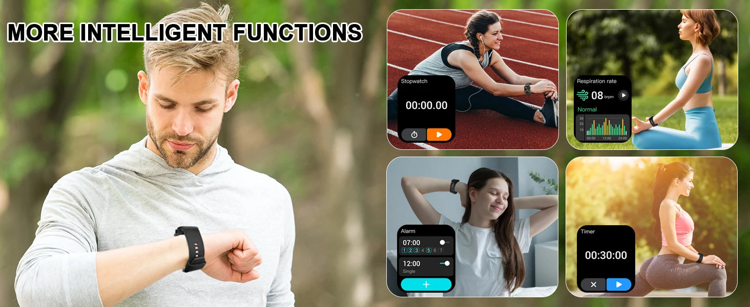 Smart Watch, 1.85" Smartwatch (Answer/Make Call), IP68 Waterproof Fitness Tracker, 100+ Sport Modes, Heart Rate and Sleep Monito