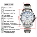 2025 New Proxima PX1737 39MM Stainless Man Mechanical Watch Luxury Sapphire Crystal Automatic Watches NH36 Movement Luminous