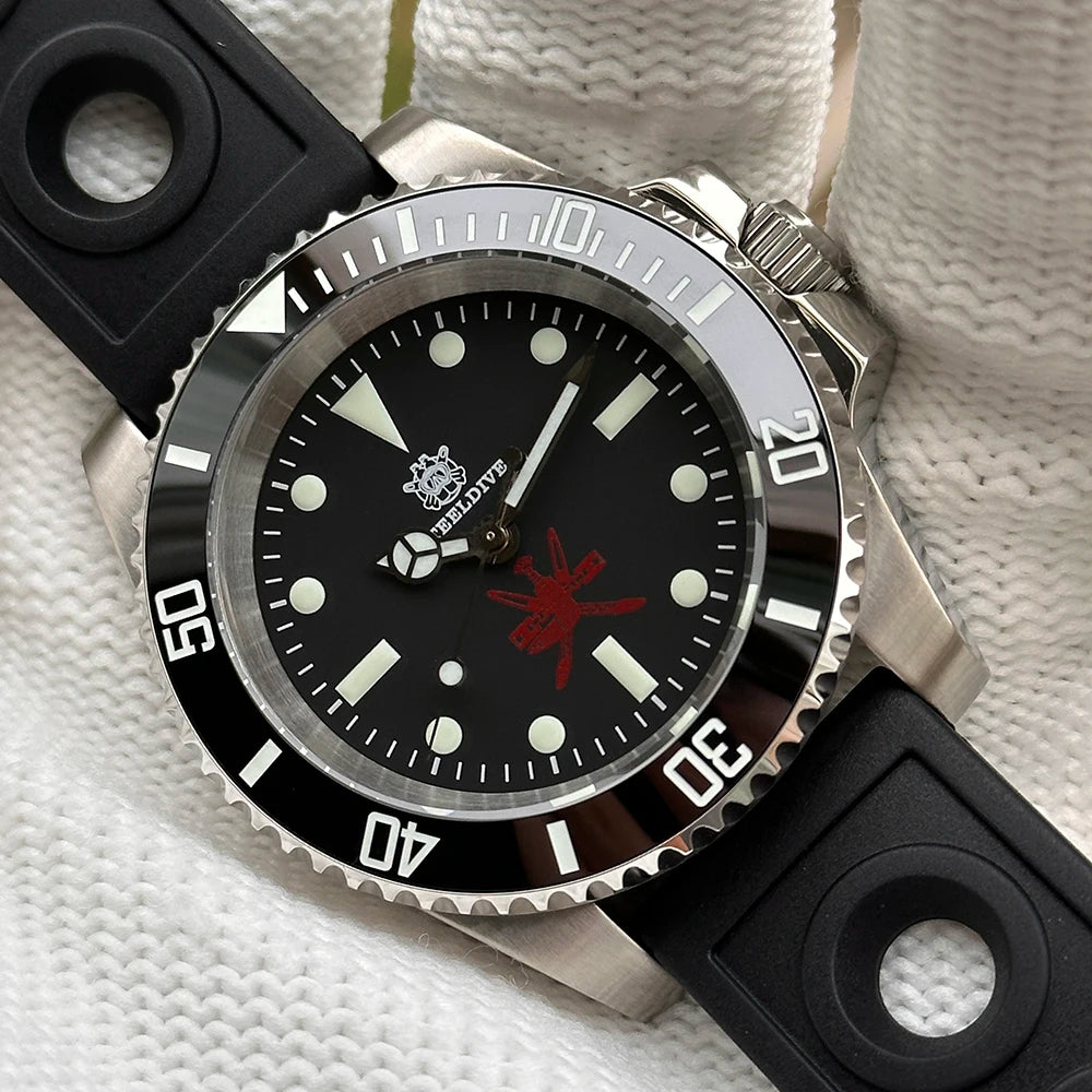 STEELDIVE SD1954 Black Dial 41MM Stainless Steel NH35 Automatic Movement What Ghost Mens 300M Dive Watch Reloj Sapphire Glass