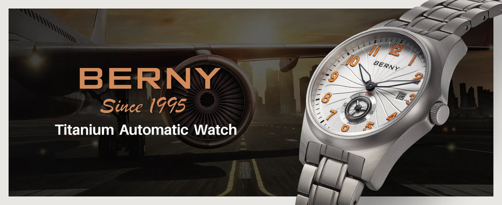 BERNY Full Titanium Automatic Men Watch Super Luminous Mechanical Wristwatch with 10ATM Waterproof Sapphire ST1731 Men Watches