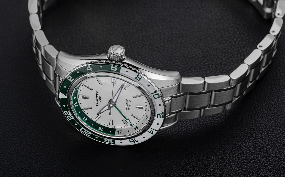 SEESTERN Men of Watch Office GMT Automatic NH34 Movement Sapphire Glass Bezel 20bar Waterproof Diver Mechanical Wristwatch S456