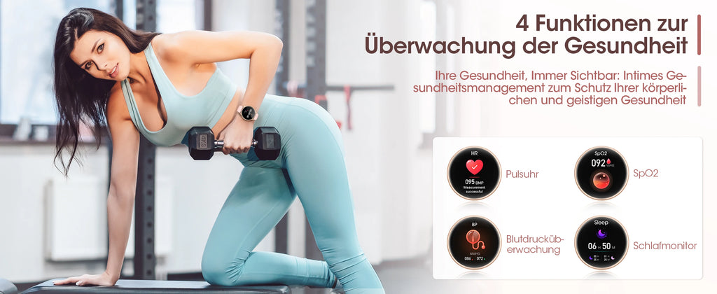 Smart watch for women with phone function, 1.39 inch HD full touch screen with monitor, menstrual cycle, sleep monitoring, pedom