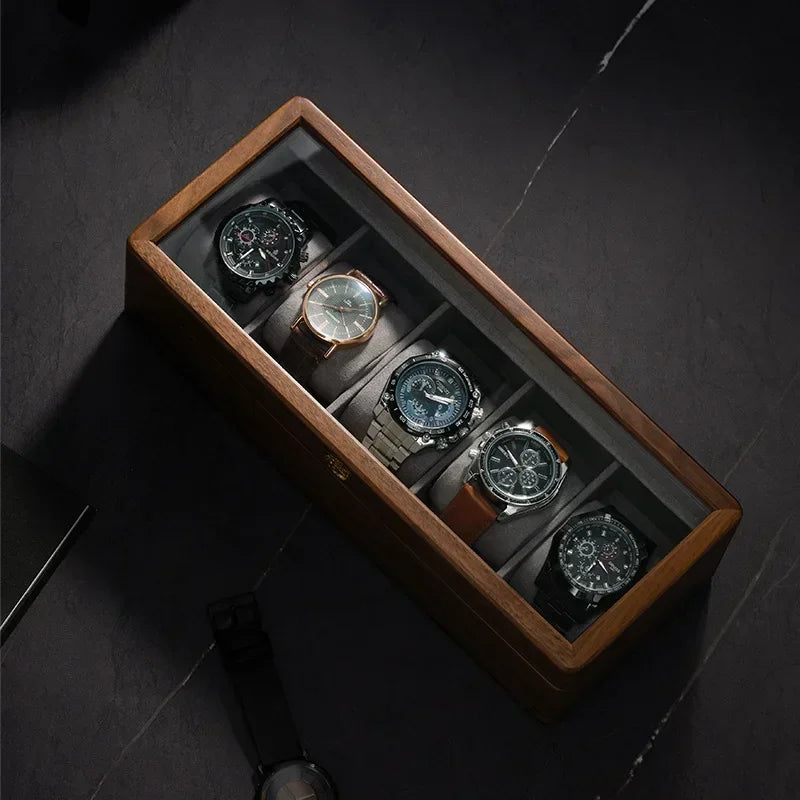 Solid Wood Watch Storage Box Luxury Men Mechanical Wrist Watches Organizer Display Boxes Bracelet Watches Packaging Accessories