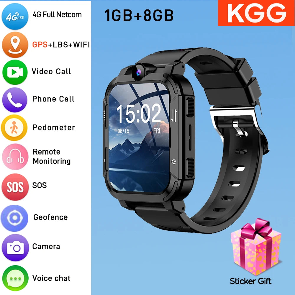 4G Kids Smart Watch 1+8GB GPS WiFi Tracker Location Video Call SOS Call Back Monitor Phone Watch Smartwatch Boys Girl Gifts