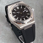 Tandorio New Black Luxury Business Engineer Style Men's Mechanical Watch Sapphire Glass 100m Waterproof NH35A Automatic Watches