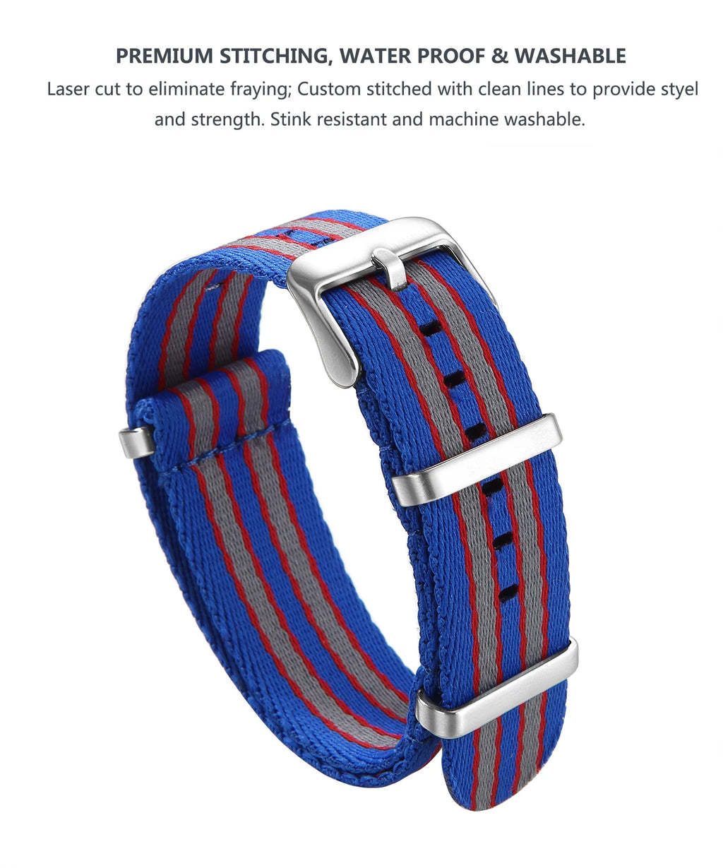 Nylon Watch Band 20mm 22mm Comfortable Watch Straps Loop Military Washable Blet for Men Watchbands