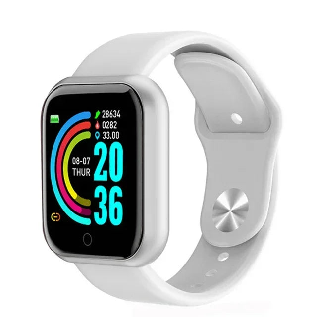 Smart Watch Y68: Color Screen Fitness Tracker w/ Step Count, 12 Sports Modes, Notification Reminder, Camera/Music Remote