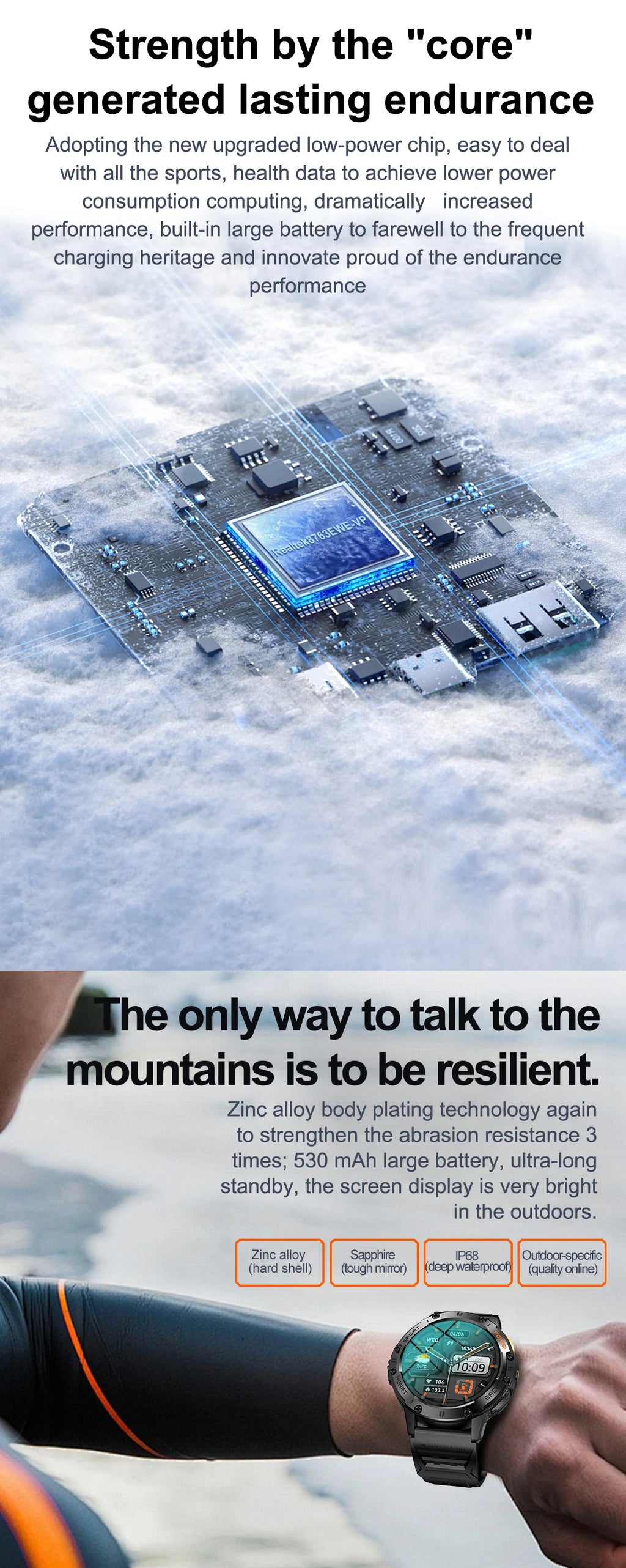 For Android ios New AMOLED Smart Watch Men with Flashlight Sports Waterproof Fitness Tracker Bluetooth Call Smartwatch Man+Box