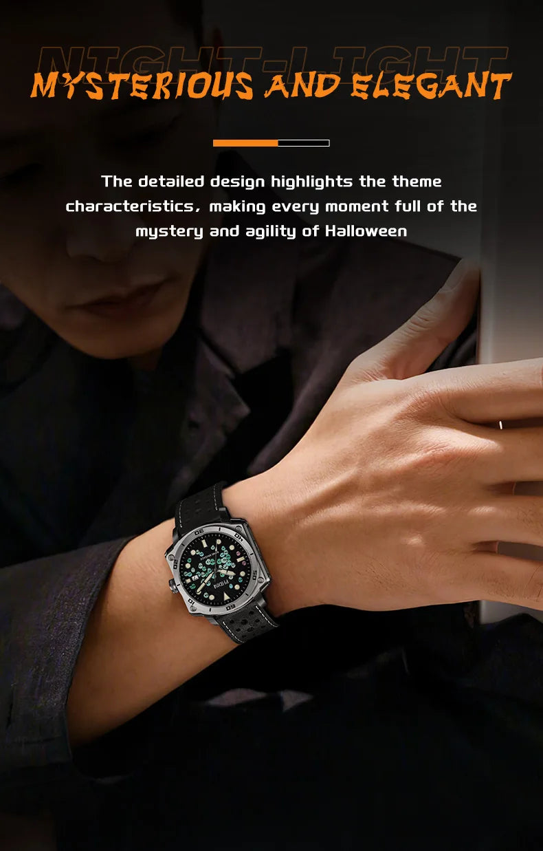 Men's Watch Halloween Theme Sapphire Glass Fully Automatic Movement Luminous Mechanical Watch