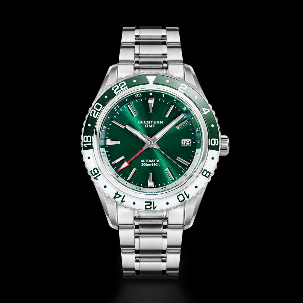 SEESTERN Men of Watch Office GMT Automatic NH34 Movement Sapphire Glass Bezel 20bar Waterproof Diver Mechanical Wristwatch S456