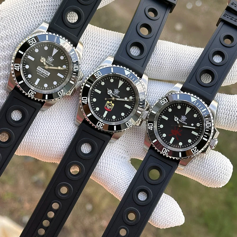 STEELDIVE SD1954 Black Dial 41MM Stainless Steel NH35 Automatic Movement What Ghost Mens 300M Dive Watch Reloj Sapphire Glass