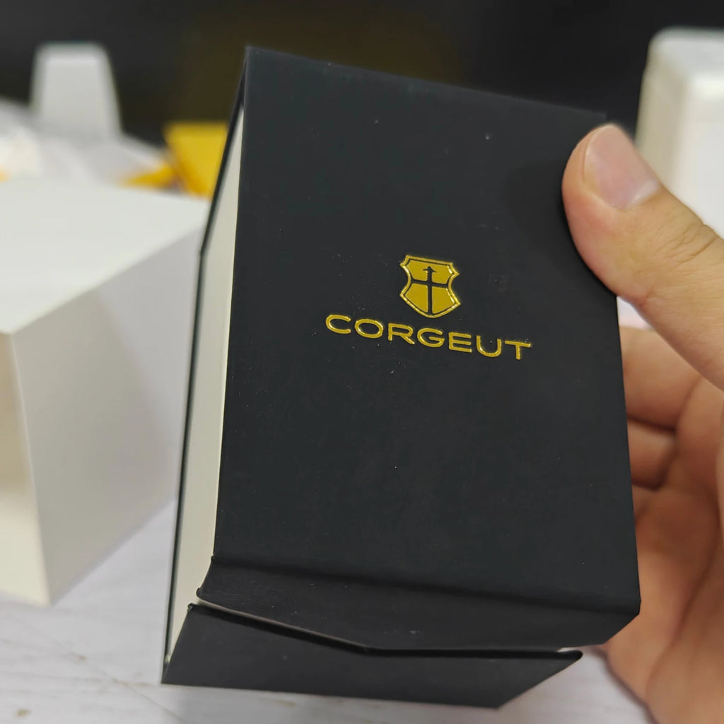 CORGEUT  DIY Custom Luxury Men's Automatic Watch 40mm Ceramic Bezel 100m Diving Sapphire Mirror Wave Pattern Dial reloj