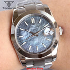 Tandorio Mechanical Watches Mother of Pearl Dial Sapphire Glass NH35 Movement For Datejust Style 200m Waterproof Men's Watches