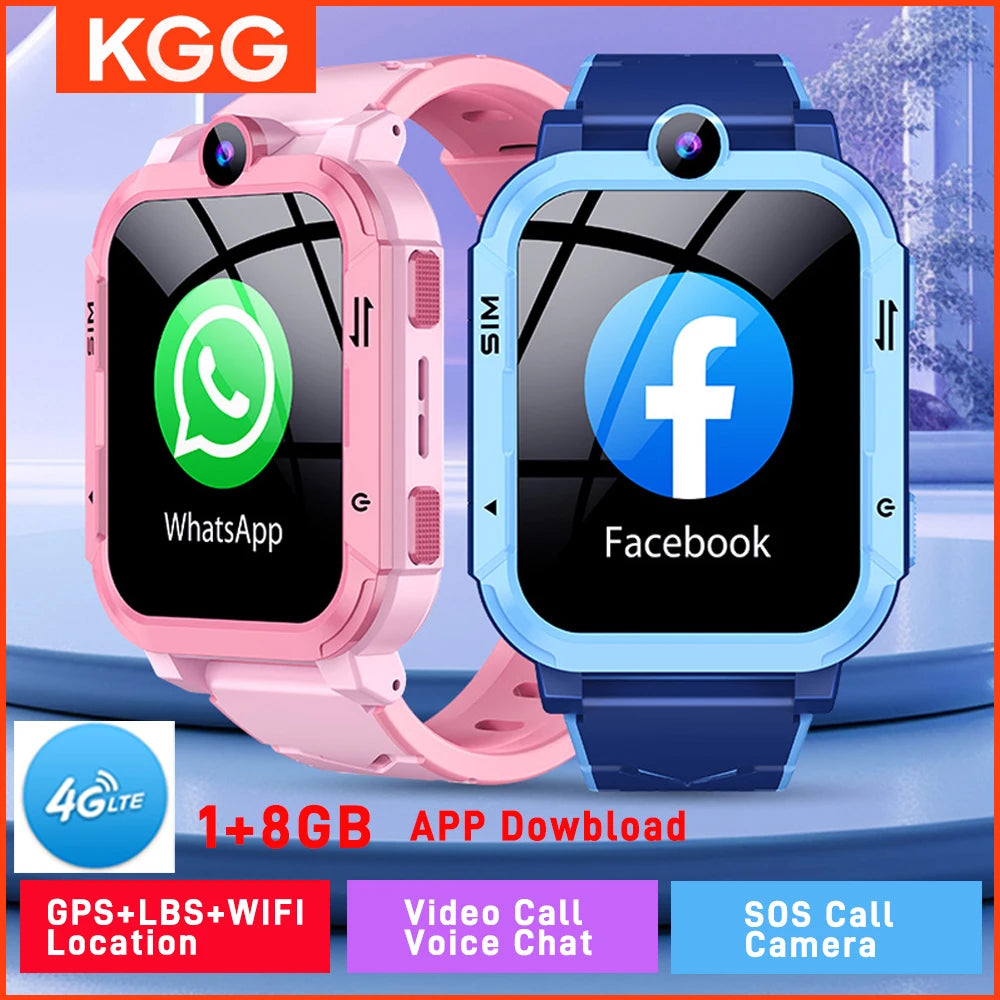 4G Kids Smart Watch 1+8GB GPS WiFi Tracker Location Video Call SOS Call Back Monitor Phone Watch Smartwatch Boys Girl Gifts