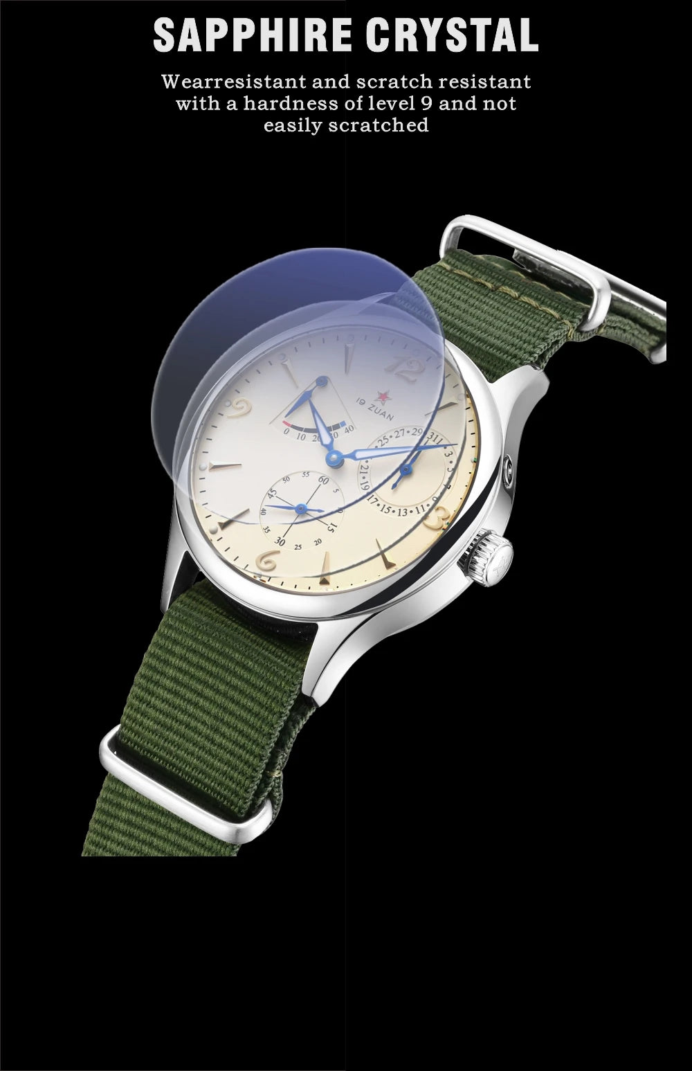 New 1963 40mm Mens Pilot Automatic Mechanical Watch Seagull ST17 Sapphire Crystal Waterproof Retro Style