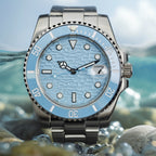 CORGEUT  DIY Custom Luxury Men's Automatic Watch 40mm Ceramic Bezel 100m Diving Sapphire Mirror Wave Pattern Dial reloj