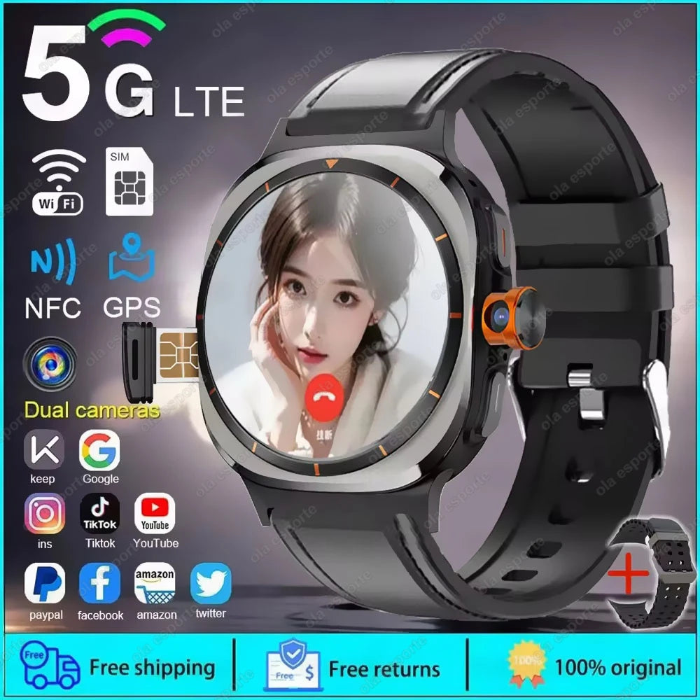 2025 New Smart Watch 4G/5G SIM Full Netcom WiFi NFC GPS  32GB Watches For Man 32GB Storage HD Camera Smartwatch For IOS/Android
