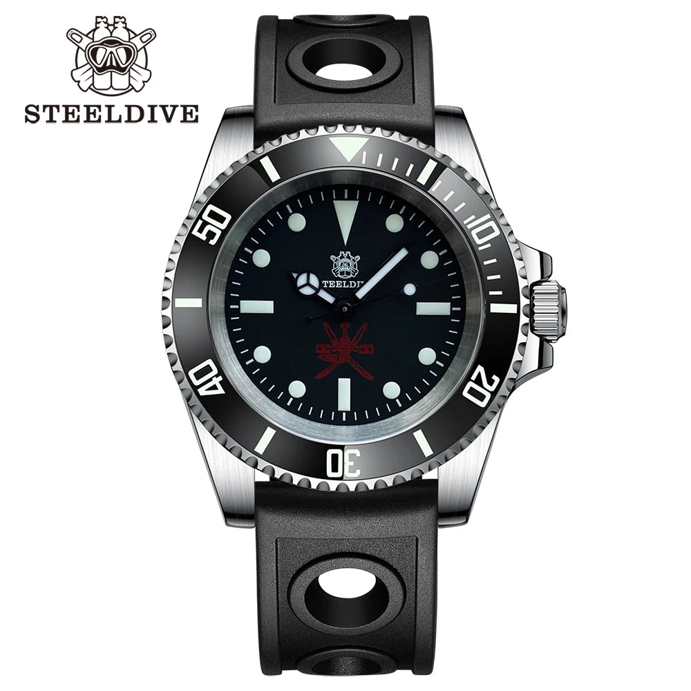 STEELDIVE SD1954 Black Dial 41MM Stainless Steel NH35 Automatic Movement What Ghost Mens 300M Dive Watch Reloj Sapphire Glass