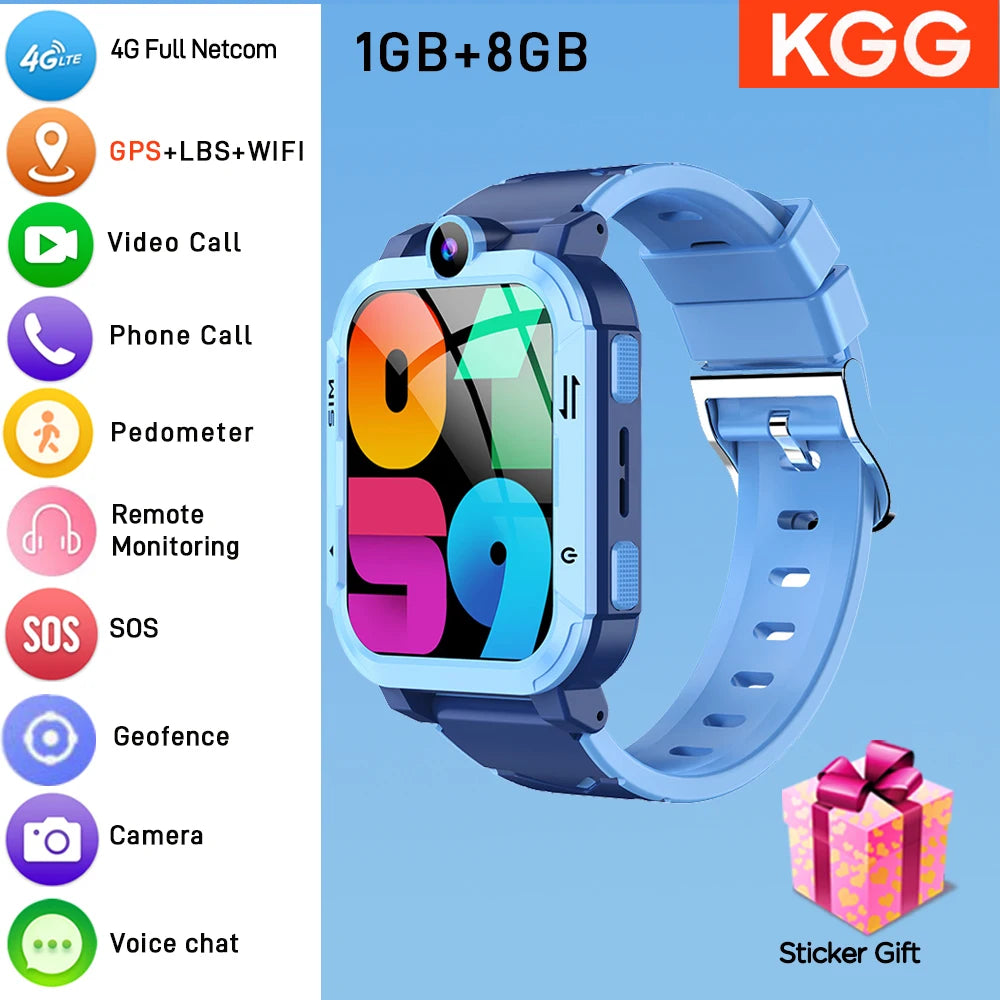 4G Kids Smart Watch 1+8GB GPS WiFi Tracker Location Video Call SOS Call Back Monitor Phone Watch Smartwatch Boys Girl Gifts