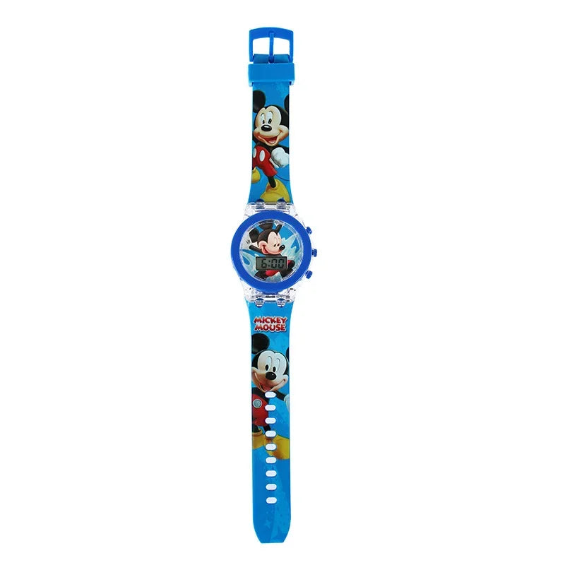 Flash Light Spiderman Kids Watches For Boys Cartoon shark Mickey Children Watch Girls Student Digital Clock Gifts Toy
