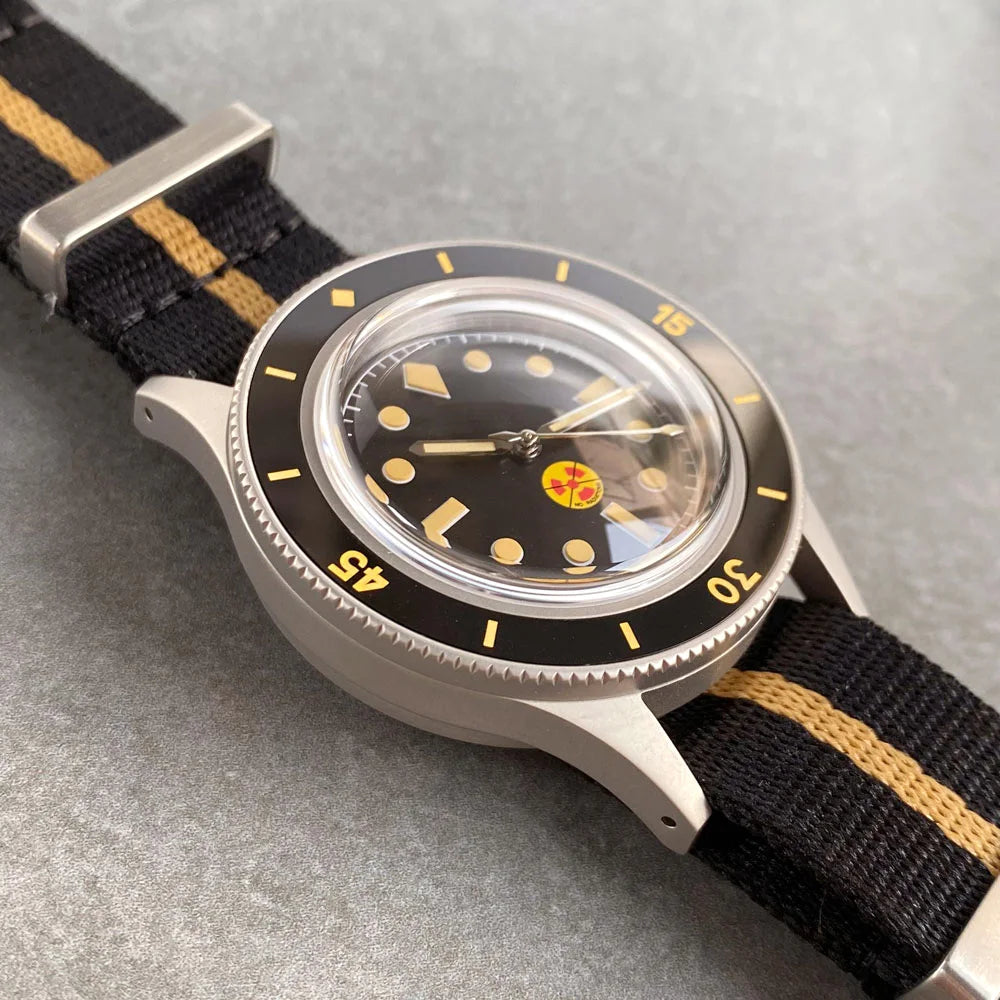 New Tandorio NH35A Automatic Watch for Men 50 Fathoms Ghost Dial Luminous 200m Waterproof Bubble Sapphire Sandblasted 40mm