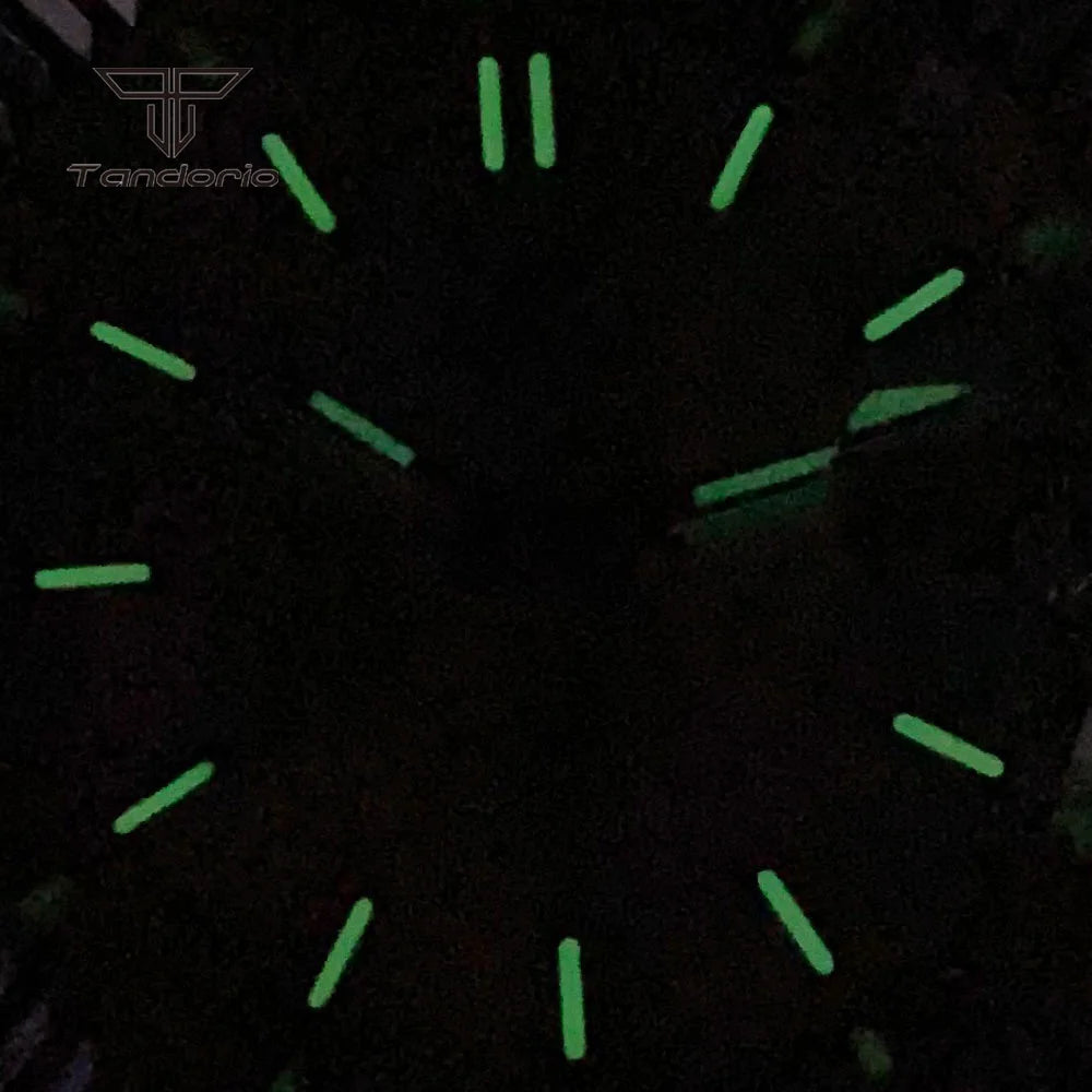 Tandorio 39mm Mechanical NH35 Mother of Pearl Dial Face Stainless Steel Automatic Watch Date Sapphire Men's Wristwatch Luminous