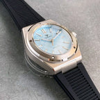 Tandorio 200M Diver 40mm Ice Blue Grid Dial Luminous NH35Automatic Men Watch Sapphire Glass Stainless Steel Bracelet