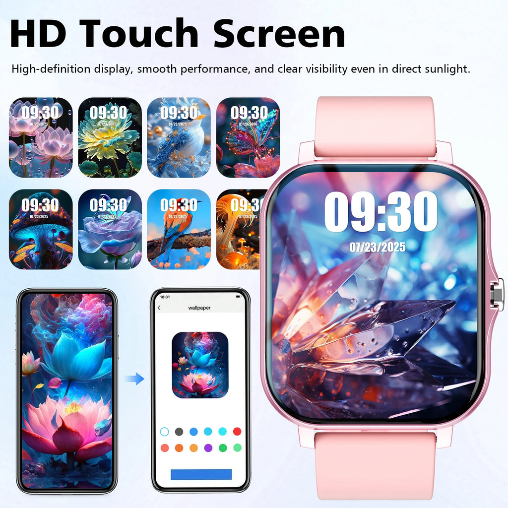 Smart Watch with 1.83-Inch HD Display – Wireless Calling/Dialing, Alarm/Message Notifications, Fitness Tracking, Music Control.