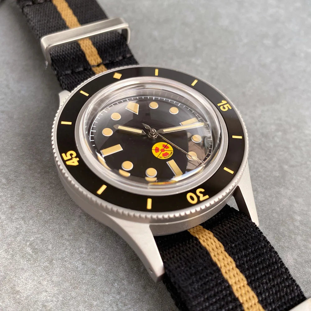 New Tandorio NH35A Automatic Watch for Men 50 Fathoms Ghost Dial Luminous 200m Waterproof Bubble Sapphire Sandblasted 40mm