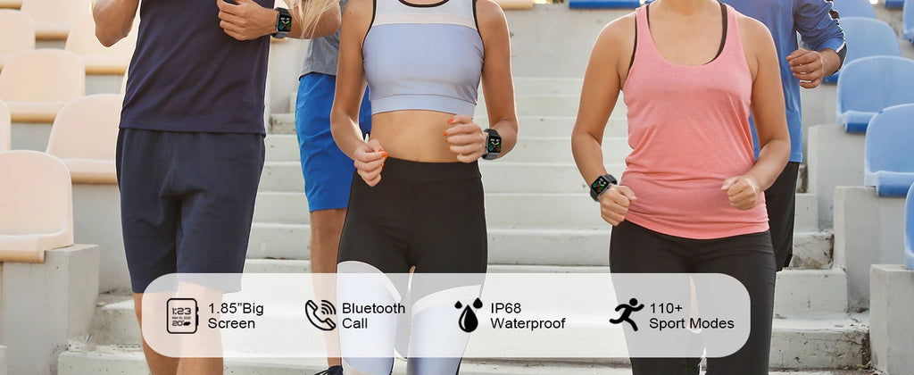 Smart Watch, 1.85" Smartwatch (Answer/Make Call), IP68 Waterproof Fitness Tracker, 100+ Sport Modes, Heart Rate and Sleep Monito
