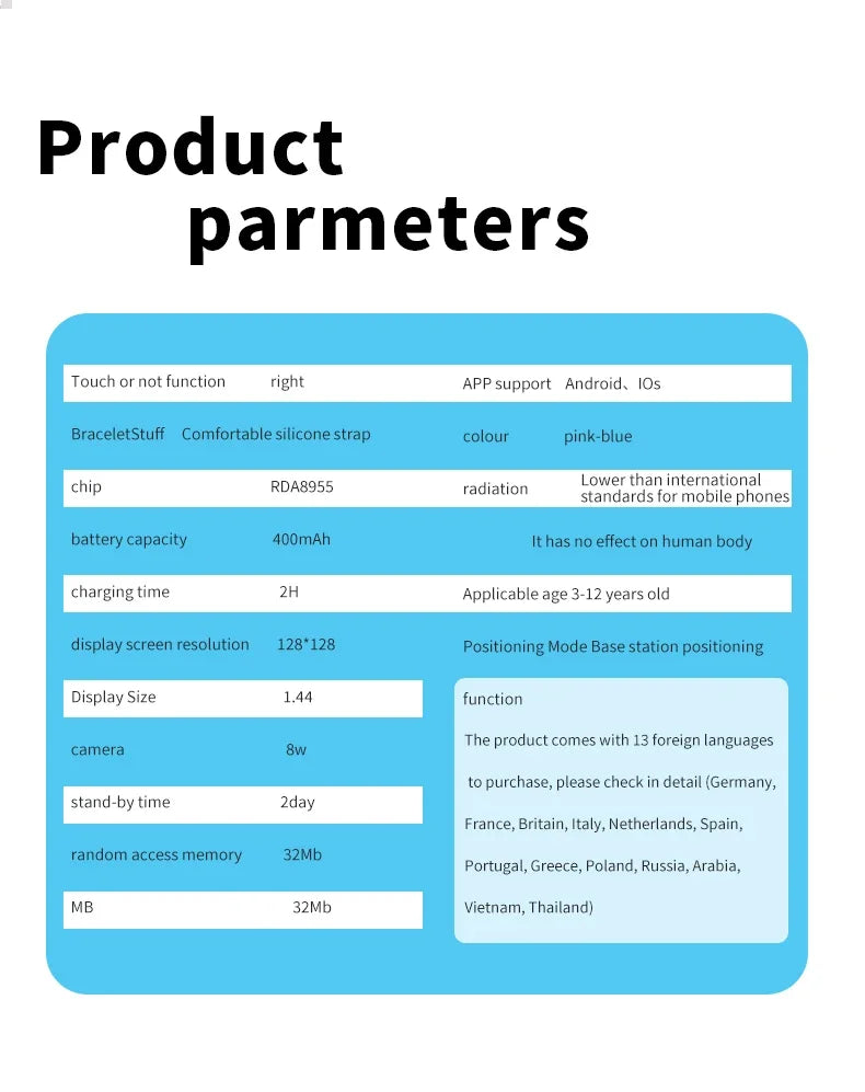 Multifunctional Kids Smartwatch with Camera & Games – Touchscreen GPS Watch for Children Ages 4-12, Perfect Birthday Gift