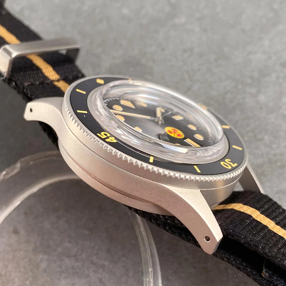 New Tandorio NH35A Automatic Watch for Men 50 Fathoms Ghost Dial Luminous 200m Waterproof Bubble Sapphire Sandblasted 40mm