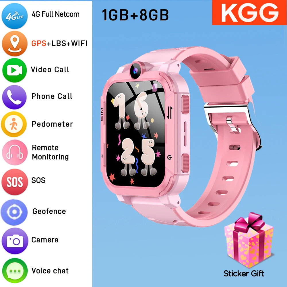 4G Kids Smart Watch 1+8GB GPS WiFi Tracker Location Video Call SOS Call Back Monitor Phone Watch Smartwatch Boys Girl Gifts