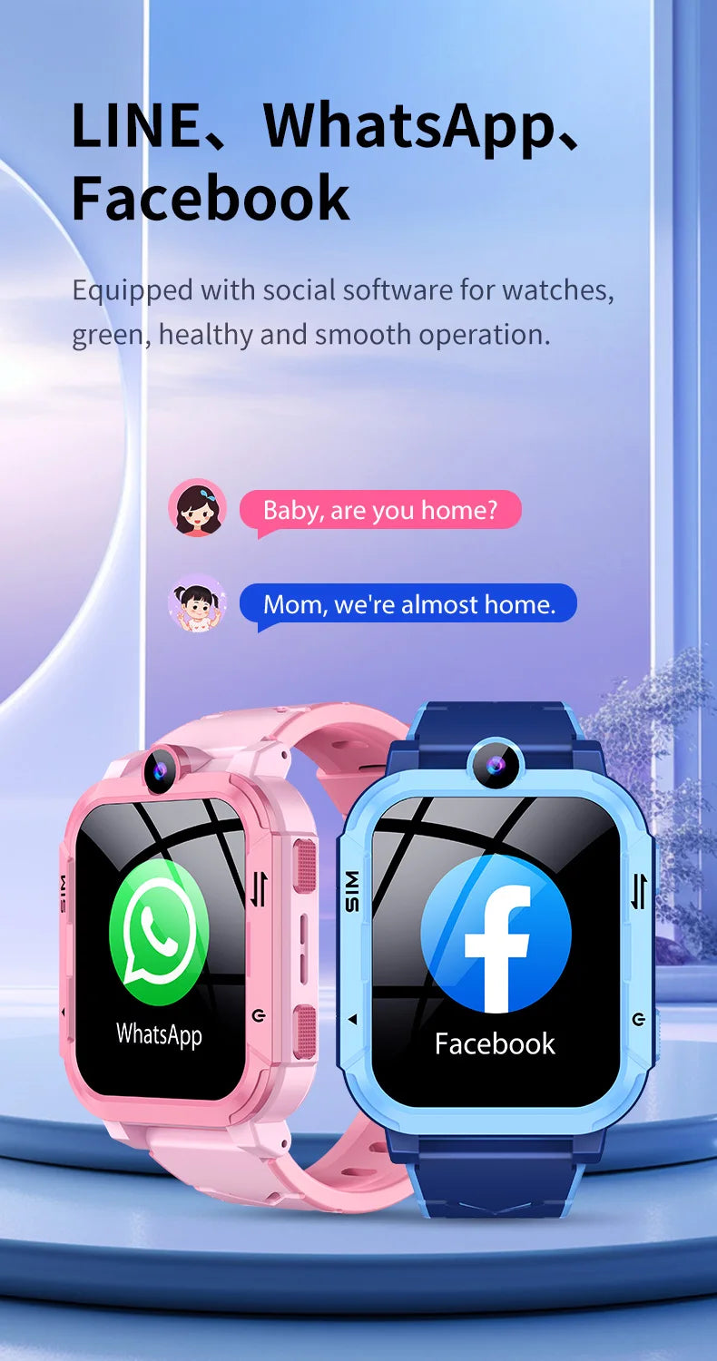 4G Kids Smart Watch 1+8GB GPS WiFi Tracker Location Video Call SOS Call Back Monitor Phone Watch Smartwatch Boys Girl Gifts