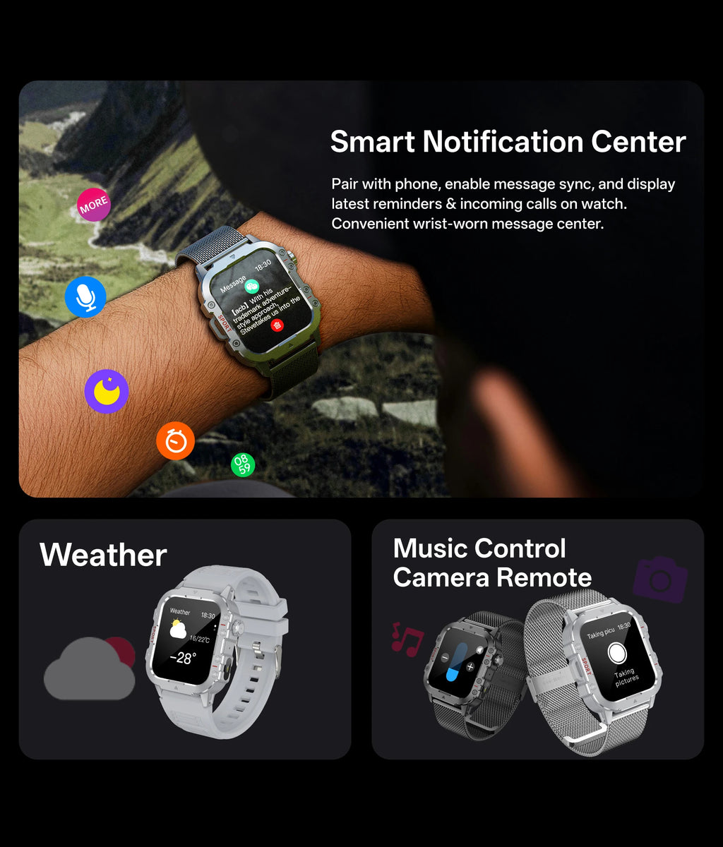 2025 New Smart Watch Android Phone 1.44 Inch Color Screen Bluetooth Call Blood Oxygen/Pressure Monitoring Smart Watch Women Men