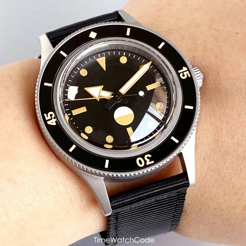 New 50 Fathoms NH35A Automatic Watch for Men Diving Swimming Sandblasting Luminous Bubble Sapphire Glass 200m Waterproof 40mm