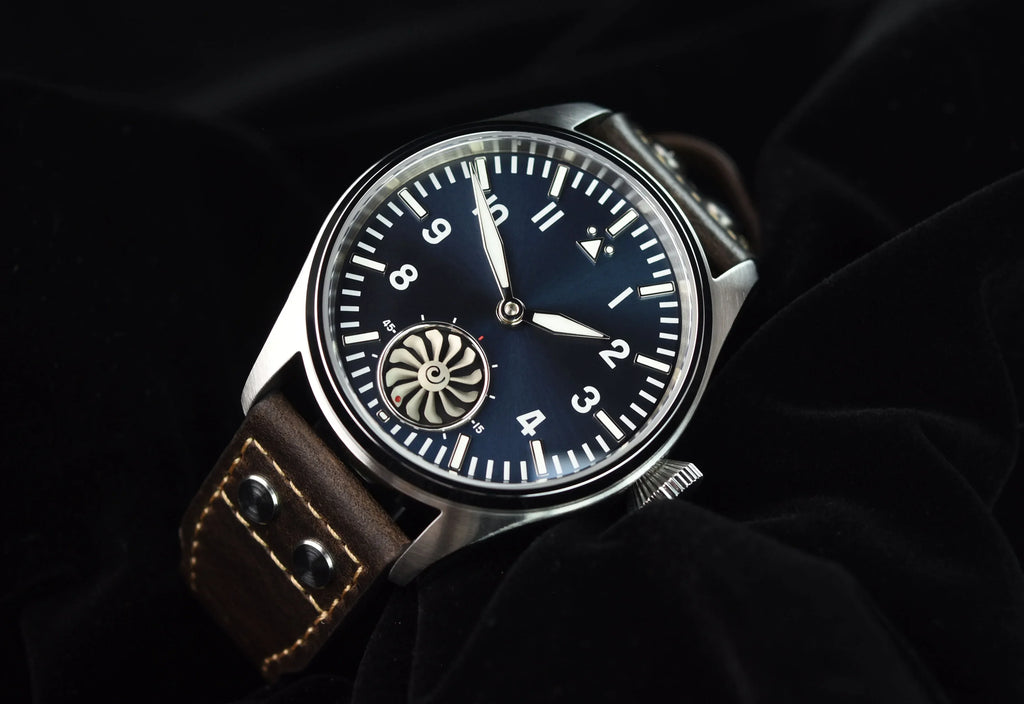 Hruodland 2025 New Men's Mechanical Watch Seagull ST3620 Retro Pilot 43MM Bgw-9 Luminous Sapphire Crystal Turbine Reloj Hombre