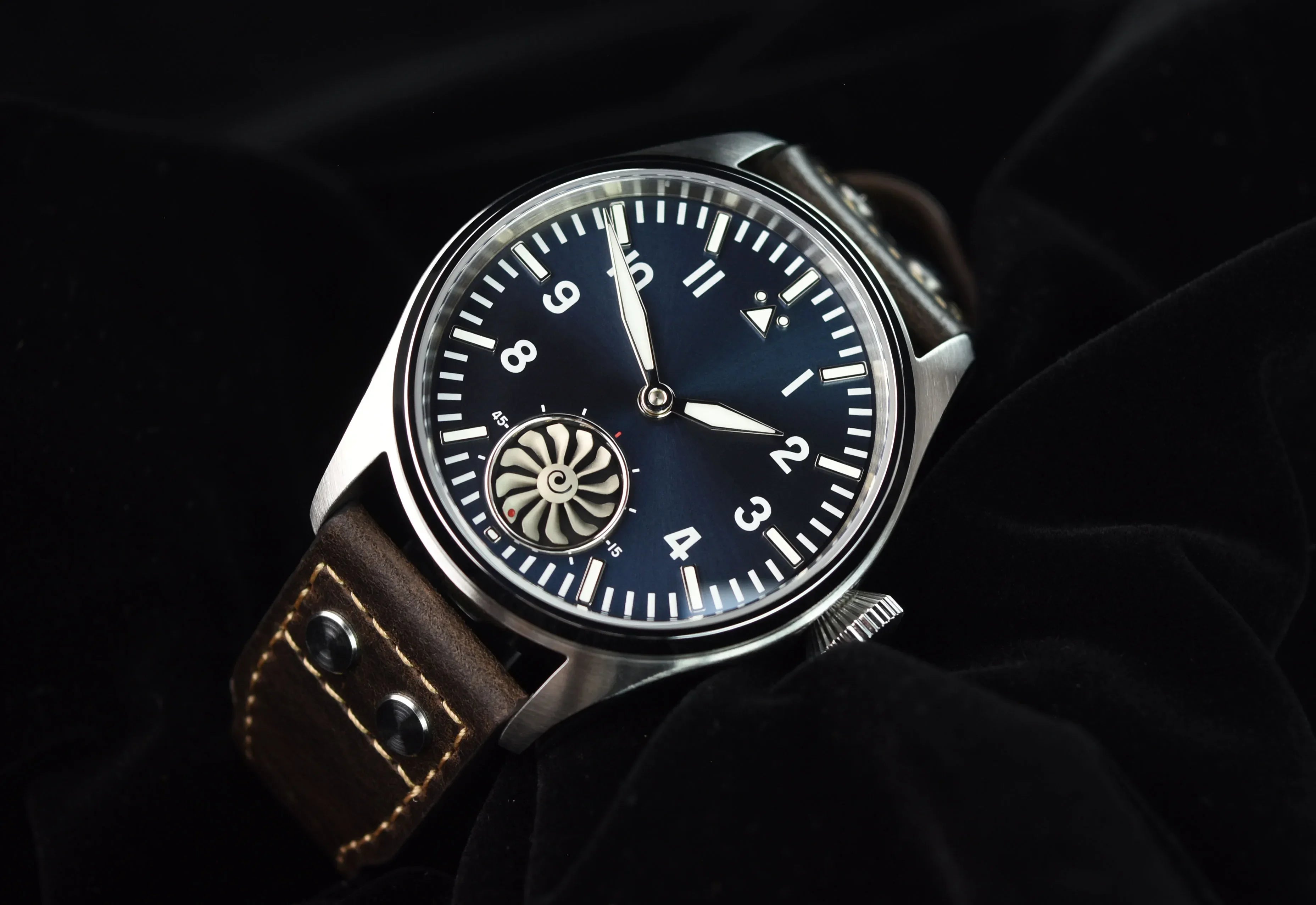 Hruodland 2025 New Men's Mechanical Watch Seagull ST3620 Retro Pilot 43MM Bgw-9 Luminous Sapphire Crystal Turbine Reloj Hombre