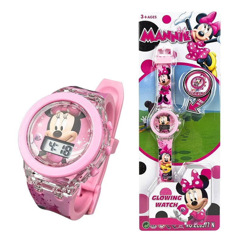 Flash Light Spiderman Kids Watches For Boys Cartoon shark Mickey Children Watch Girls Student Digital Clock Gifts Toy