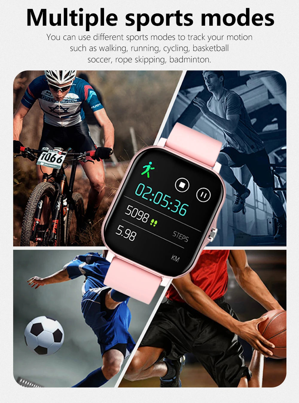 Multifunction Smart Watch For Men Women Kids Message Remind Music Control Sport Step Calories D13 Smartwatch Alarm Clock 116Plus